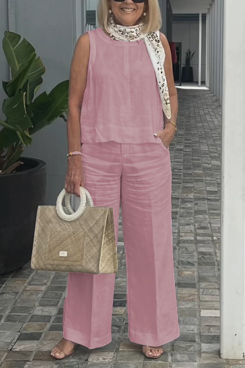 Limited time offerš„Cotton and linen sleeveless suit
