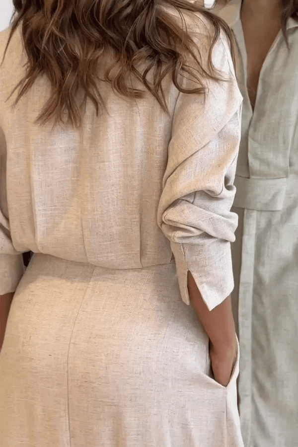 ๐49% OFF๐2025 Cotton And Linen Solid Color Maxi Dress