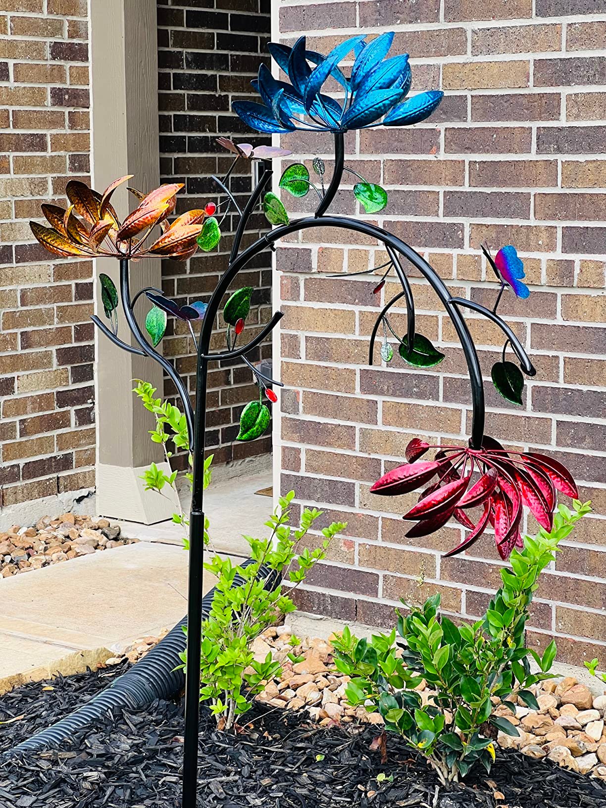 🔥70% OFF -Beautiful Summer Multi Colored Flowers Wind Spinner