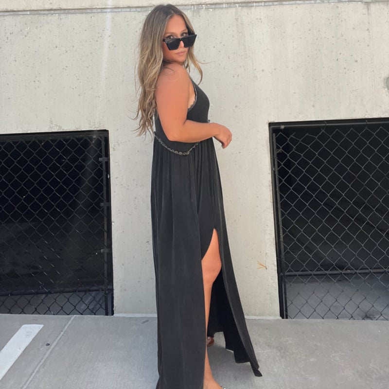 💓Slit Casual Simple Loose Maxi Long Dress
