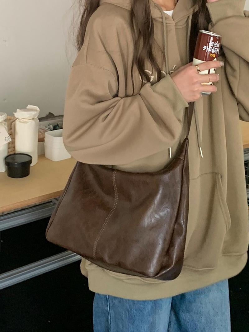 ❤️Solid Color Crossbody Bag, Fall Large Capacity Shoulder Bag for Daily Used, High-quality Daily Commuting Bag