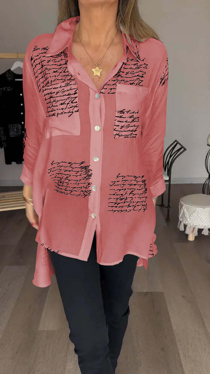 2025 new model Letter Print Fashion Lapel Shirt (Buy 2 Free Shipping)