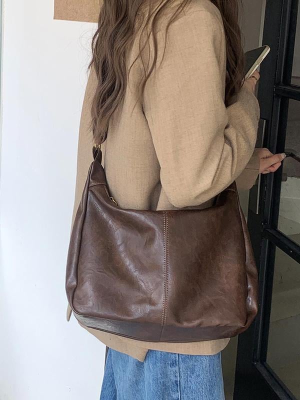 ❤️Solid Color Crossbody Bag, Fall Large Capacity Shoulder Bag for Daily Used, High-quality Daily Commuting Bag