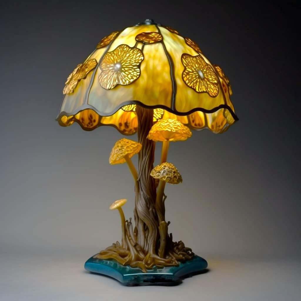 Stained Resin Plant Series Table Lamp