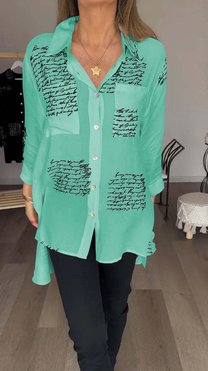 2025 new model Letter Print Fashion Lapel Shirt (Buy 2 Free Shipping)