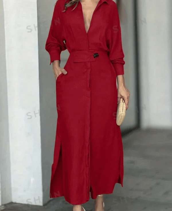 ๐49% OFF๐2025 Cotton And Linen Solid Color Maxi Dress