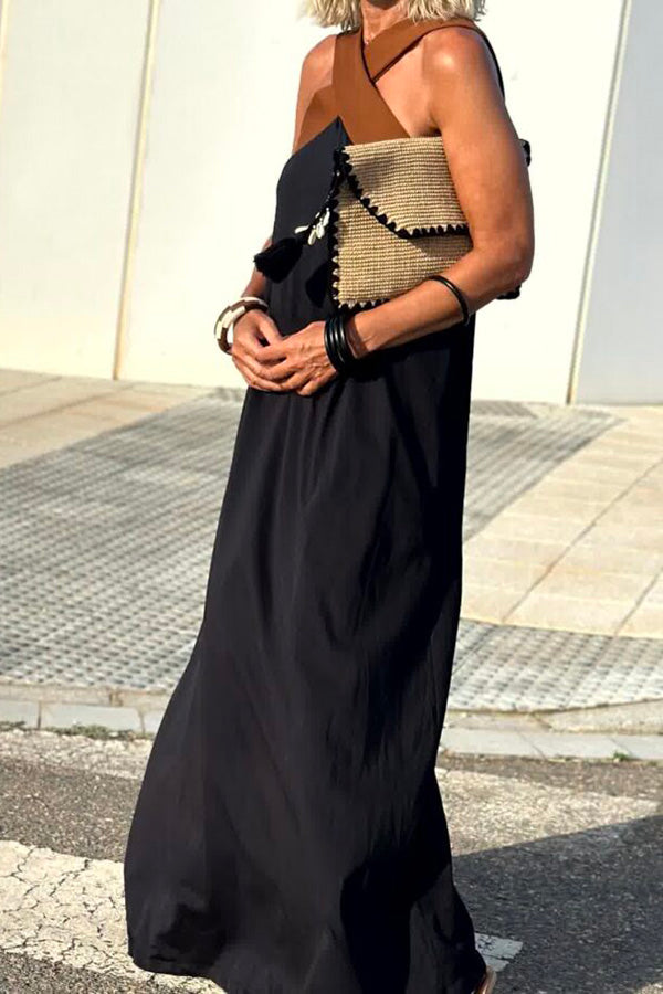 Women's cross backless sleeveless dress