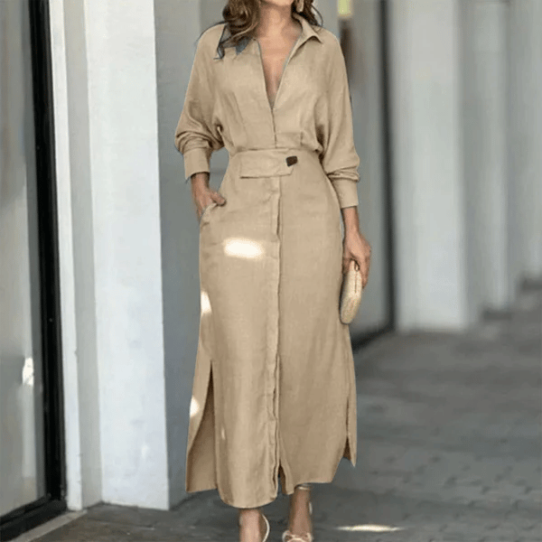 ๐49% OFF๐2025 Cotton And Linen Solid Color Maxi Dress