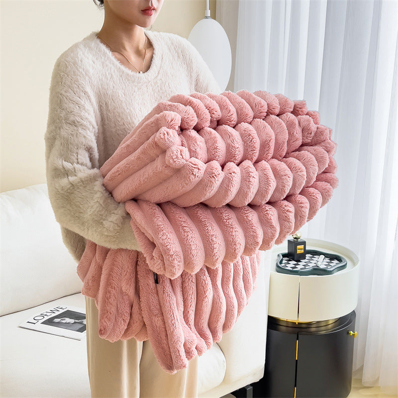 Snuggle Up in Style! ποΈβ¨ Discover the Ultimate Striped Flannel Fleece Blanket β Your Cozy Companion for Every Season! ππ§£