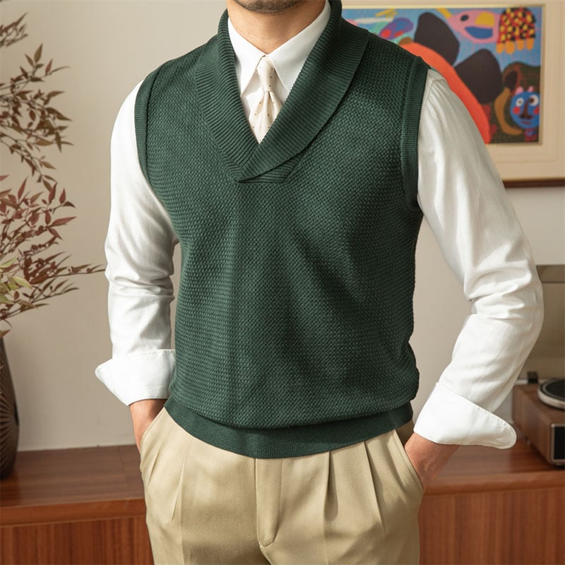 Men's casual collar knit vest (Buy 2 Free Shipping)