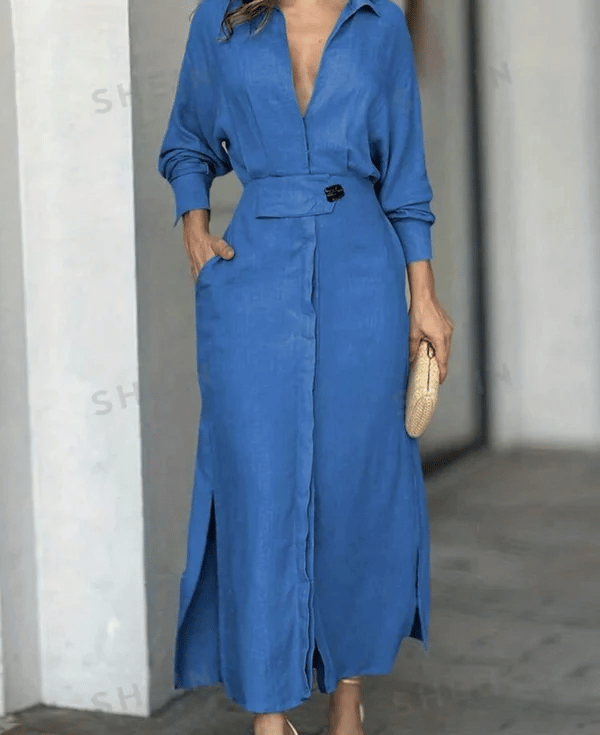 ๐49% OFF๐2025 Cotton And Linen Solid Color Maxi Dress