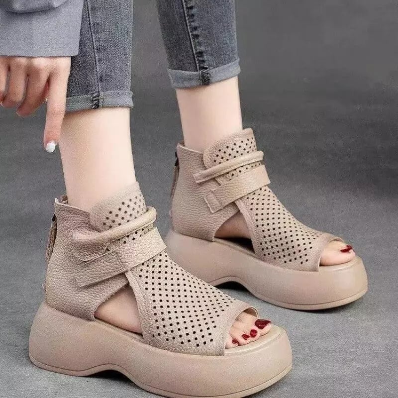 2025 Newest Women's Retro Soft PU Leather Sandalias