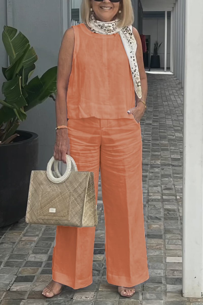 Limited time offerš„Cotton and linen sleeveless suit
