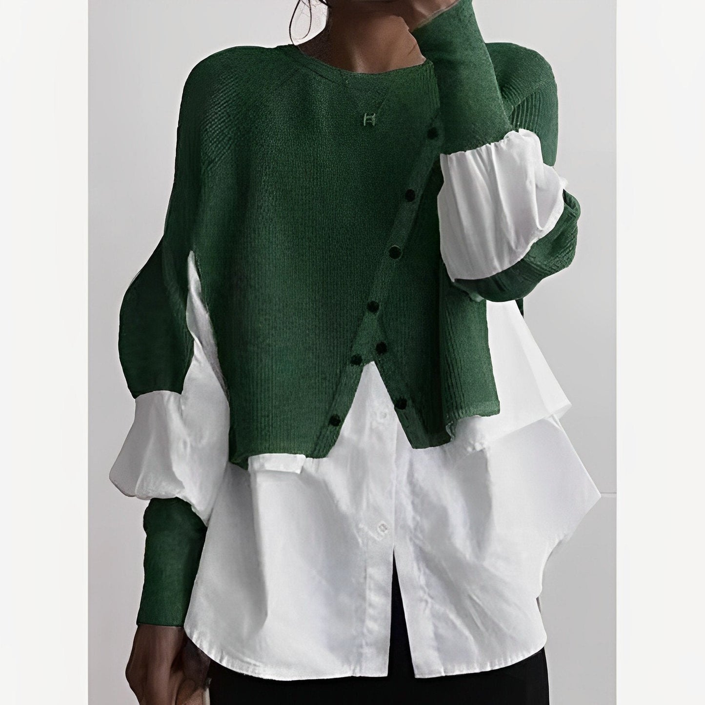 Knit White Blouse Sweater