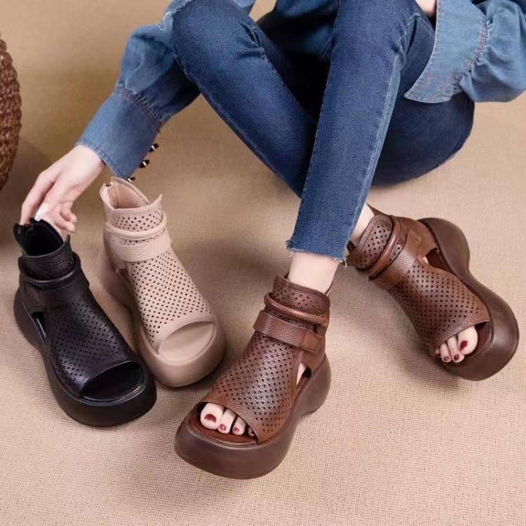 2025 Newest Women's Retro Soft PU Leather Sandalias