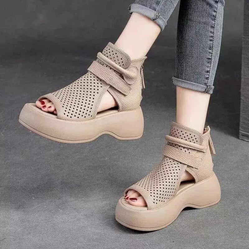 2025 Newest Women's Retro Soft PU Leather Sandalias