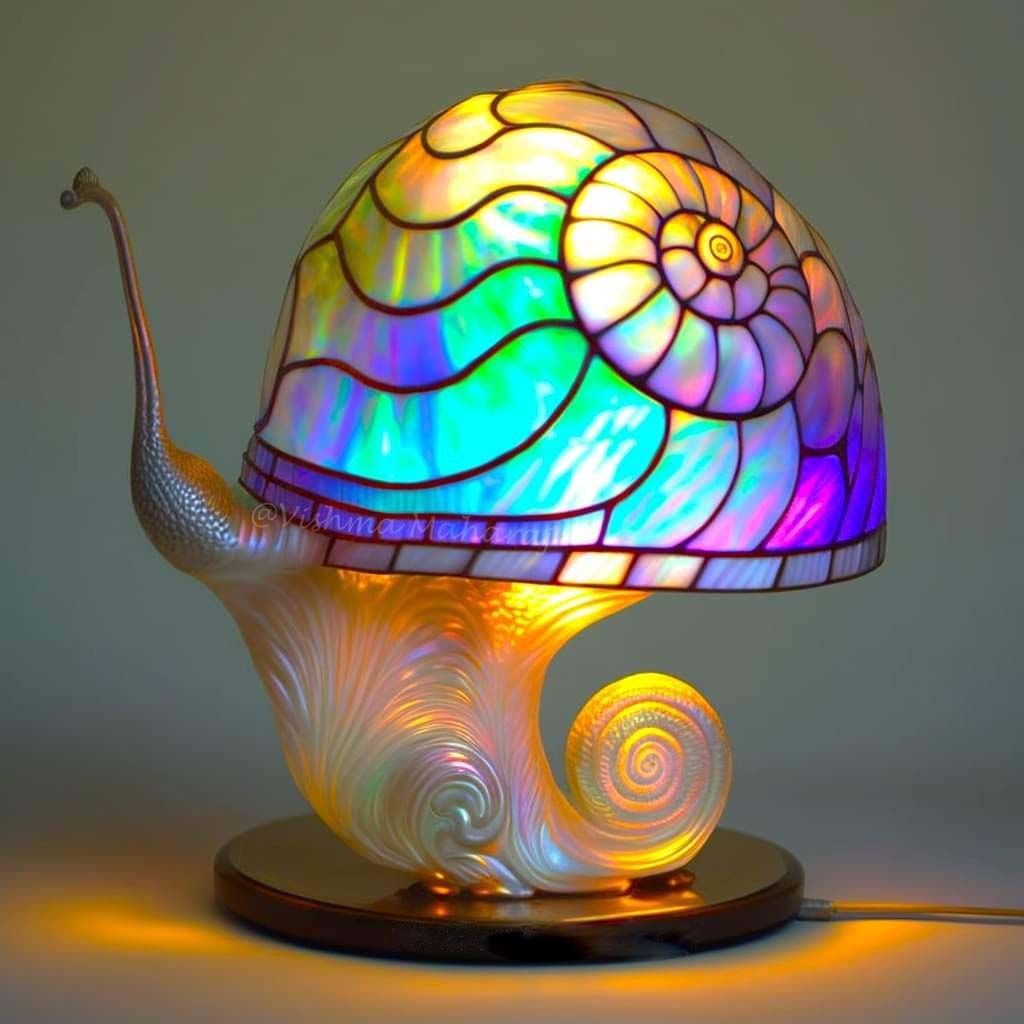 Stained Resin Plant Series Table Lamp