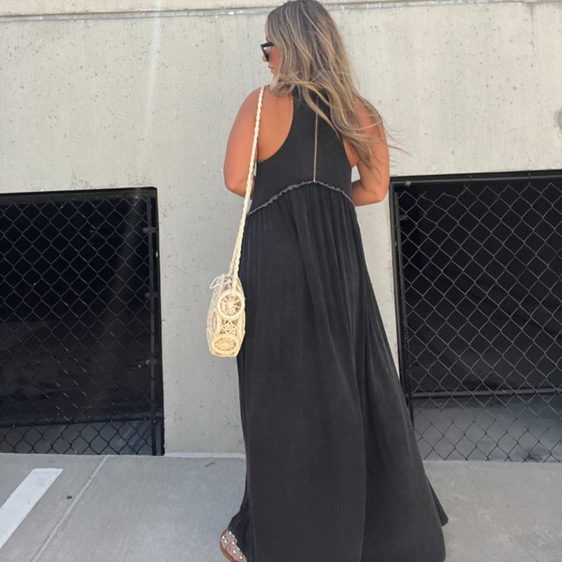 💓Slit Casual Simple Loose Maxi Long Dress