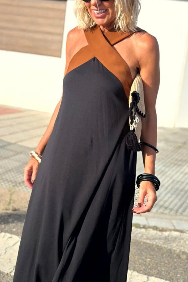 Women's cross backless sleeveless dress