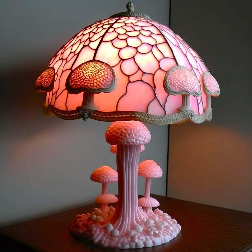 Stained Resin Plant Series Table Lamp