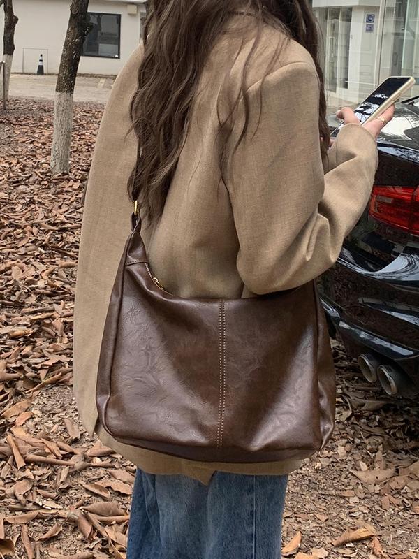 ❤️Solid Color Crossbody Bag, Fall Large Capacity Shoulder Bag for Daily Used, High-quality Daily Commuting Bag