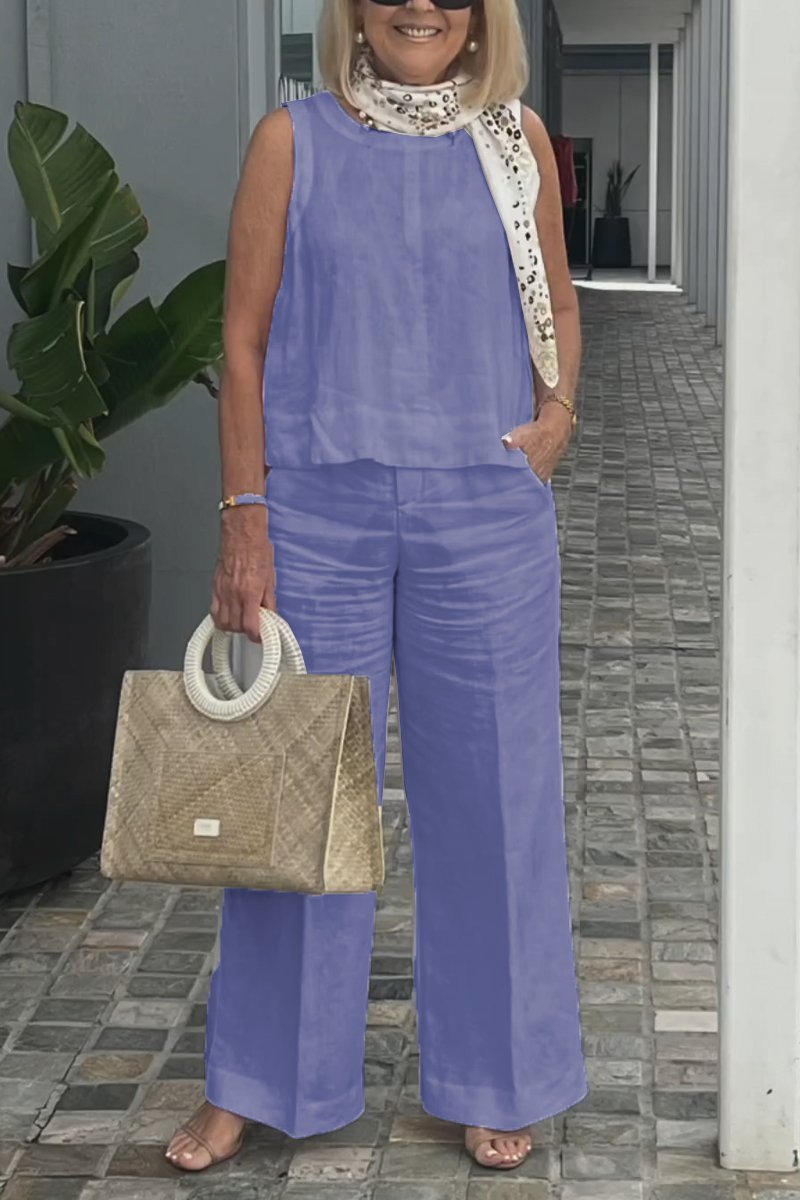 Limited time offerš„Cotton and linen sleeveless suit