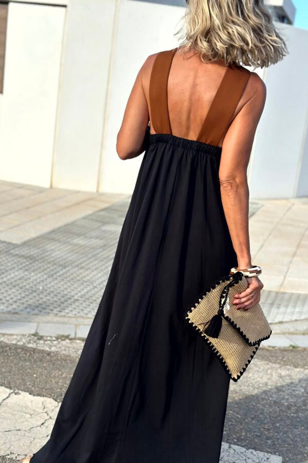 Women's cross backless sleeveless dress
