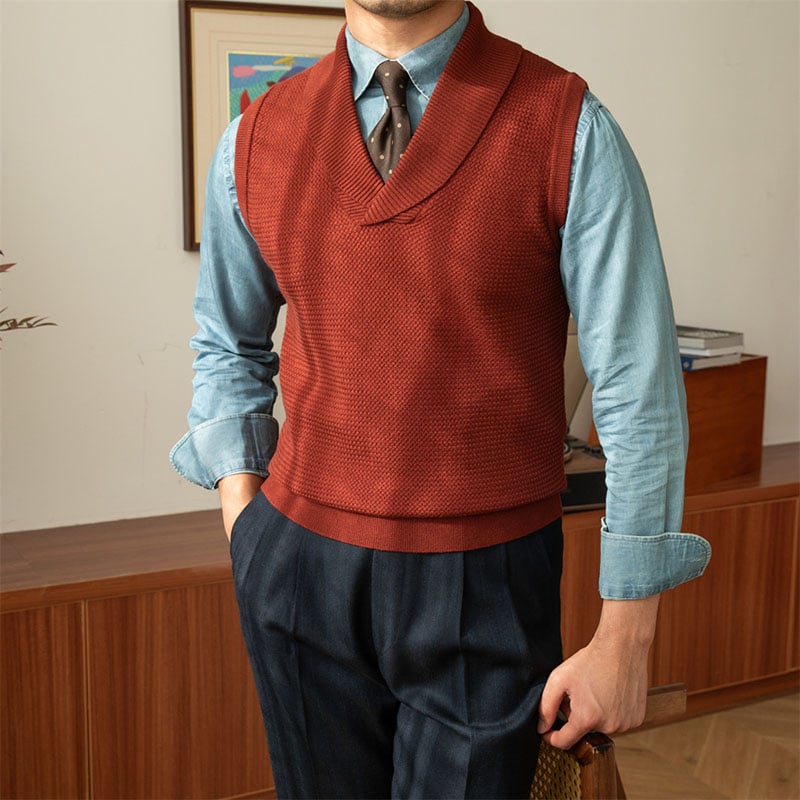 Men's casual collar knit vest (Buy 2 Free Shipping)