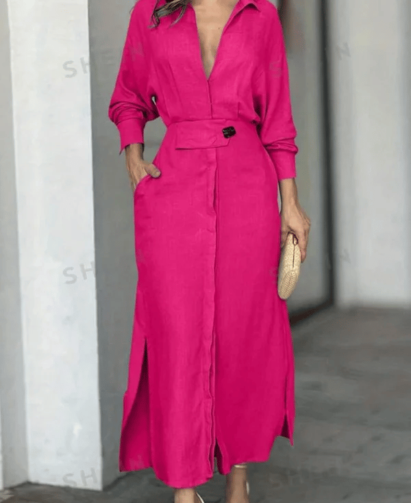 ๐49% OFF๐2025 Cotton And Linen Solid Color Maxi Dress