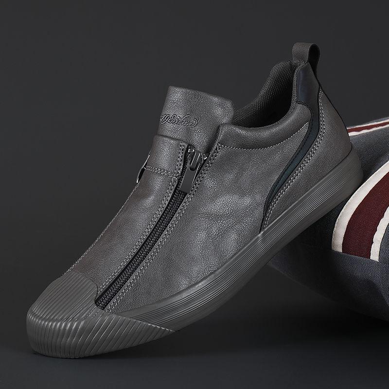 2025 Men's Zipper Leather Flats