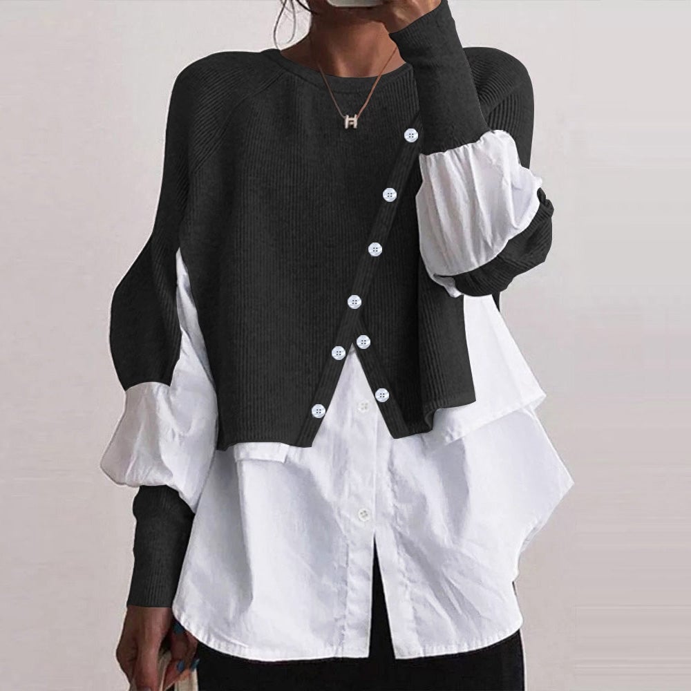 Knit White Blouse Sweater