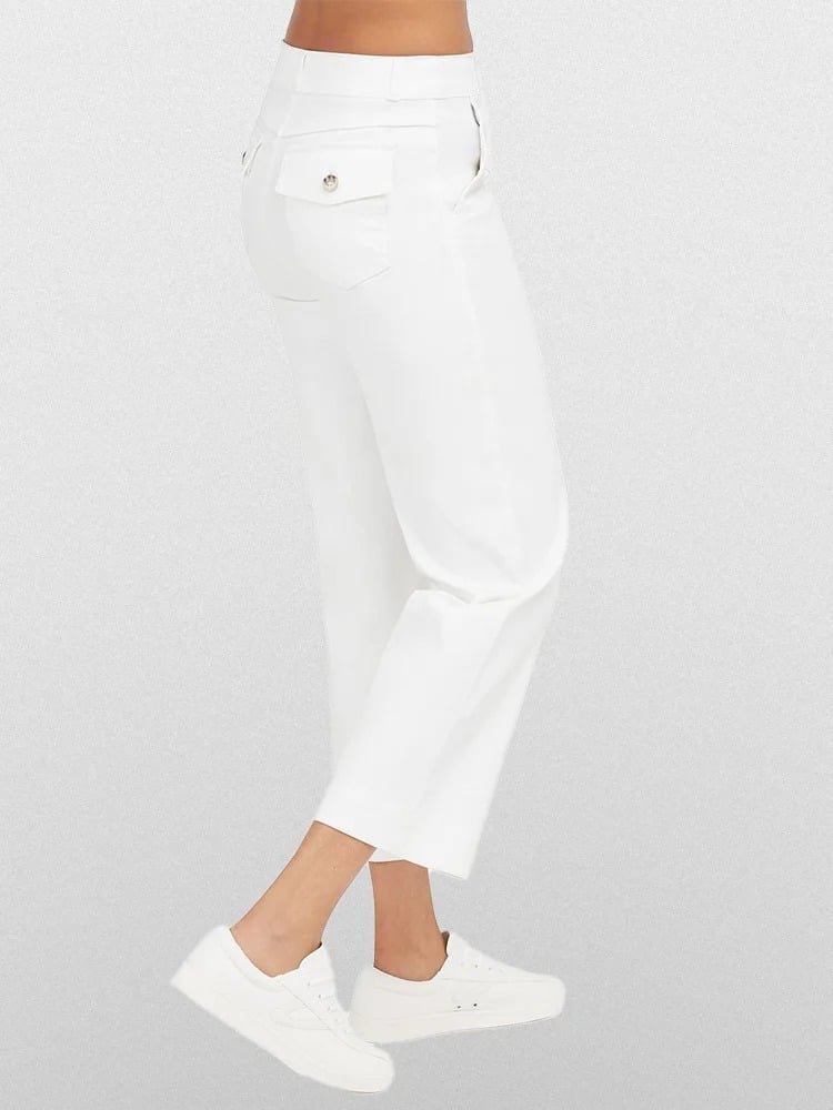 😍Tummy Control Twill Cropped Wide Leg Pant(Buy 2 Free Shipping)