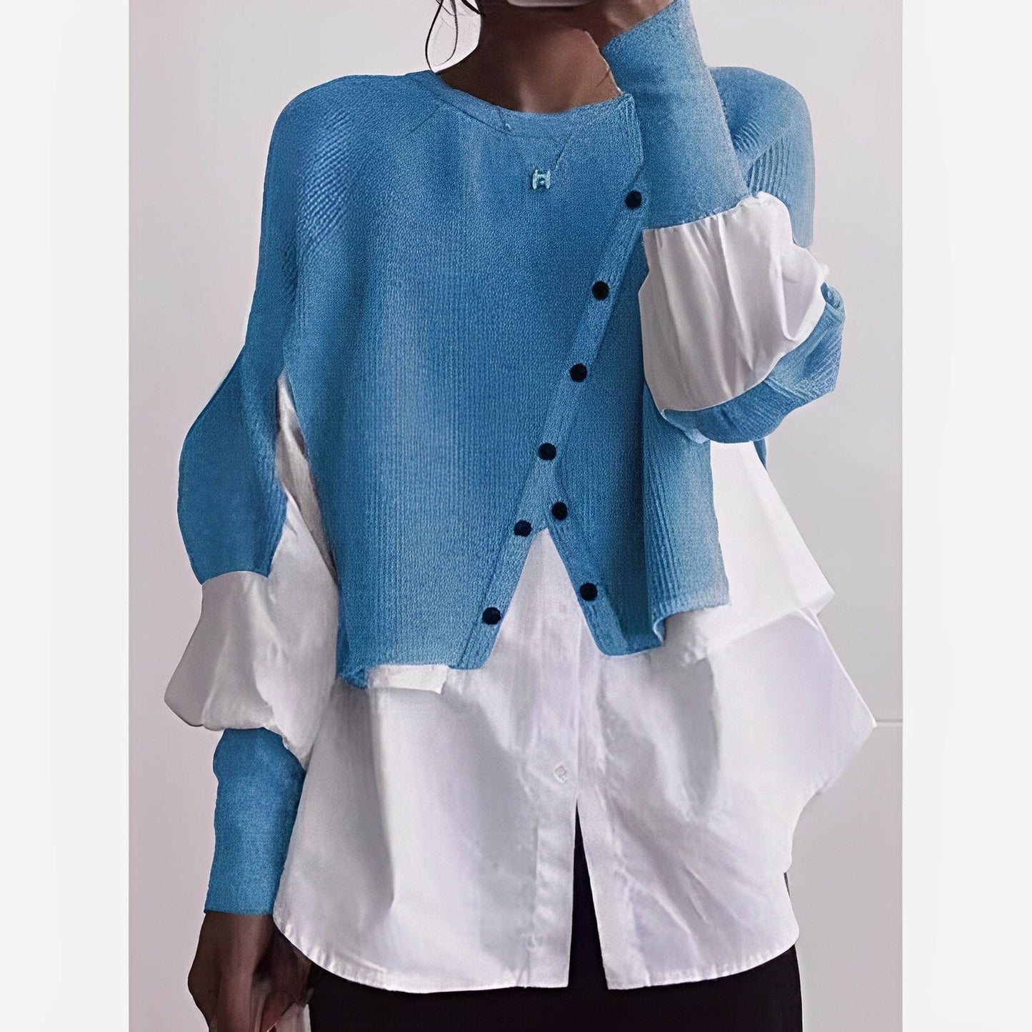 Knit White Blouse Sweater