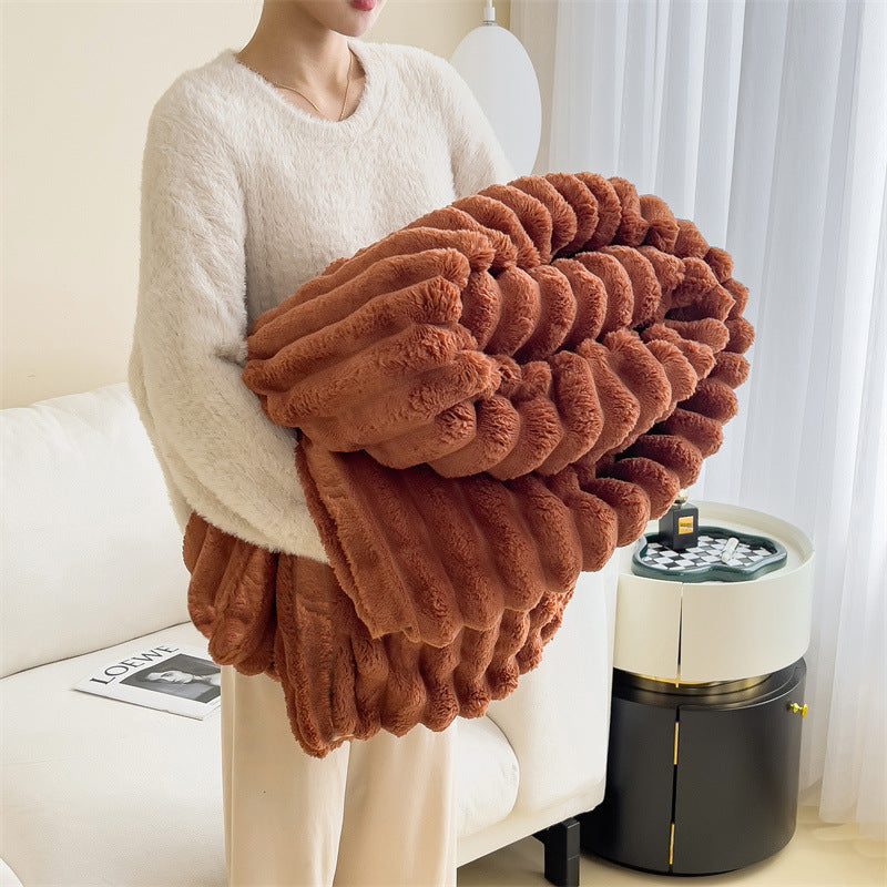Snuggle Up in Style! ποΈβ¨ Discover the Ultimate Striped Flannel Fleece Blanket β Your Cozy Companion for Every Season! ππ§£