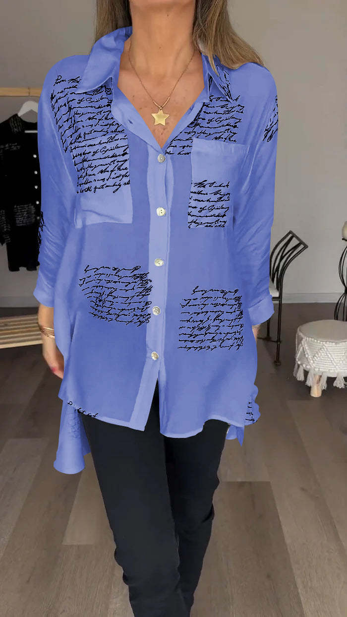 2025 new model Letter Print Fashion Lapel Shirt (Buy 2 Free Shipping)