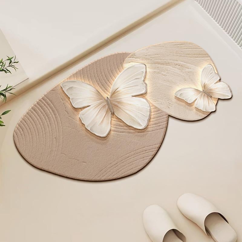 3D Butterfly Non-Slip Absorbent Floor Mat Rug