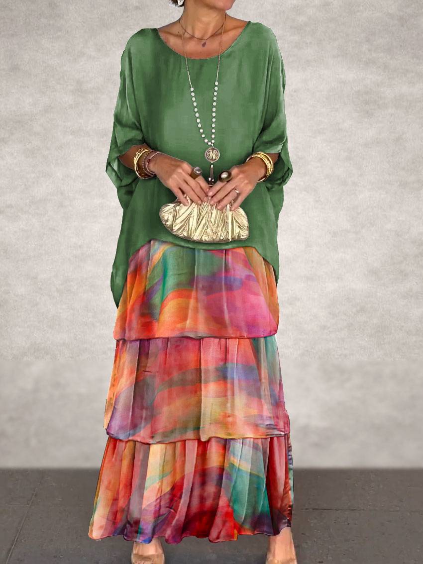 Elegant Solid Flounce O Neck A Line Dresses - Buy two and get free shipping