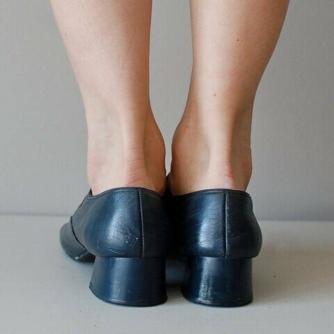 Mary Jane Leather Comfortable Low-Heeled Buckle Strap Shoes