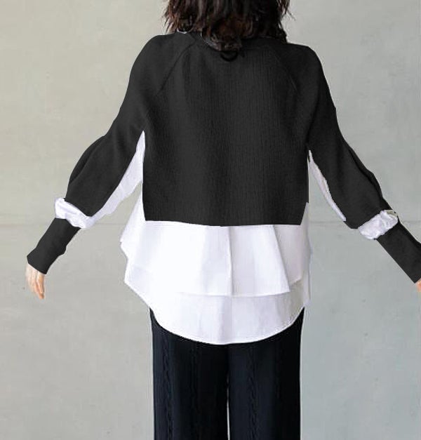 Knit White Blouse Sweater