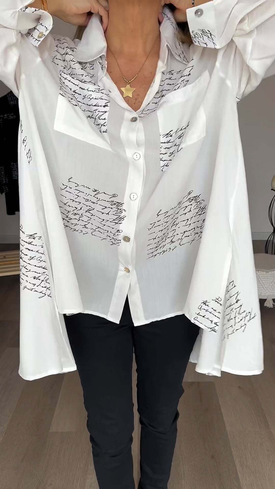 2025 new model Letter Print Fashion Lapel Shirt (Buy 2 Free Shipping)