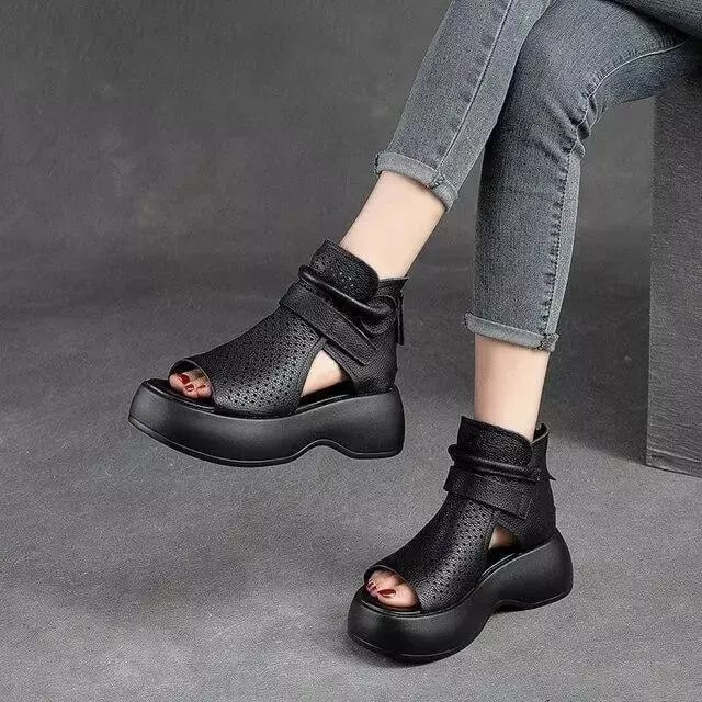 2025 Newest Women's Retro Soft PU Leather Sandalias