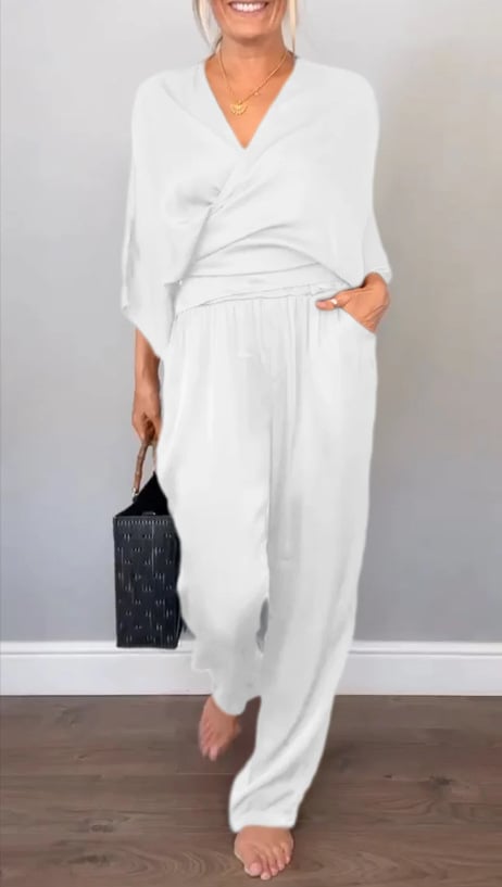 Women's V-neck Casual Comfortable Satin Suit💖Buy 2 Sets Free Shipping