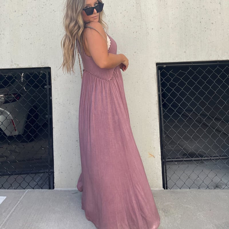 💓Slit Casual Simple Loose Maxi Long Dress