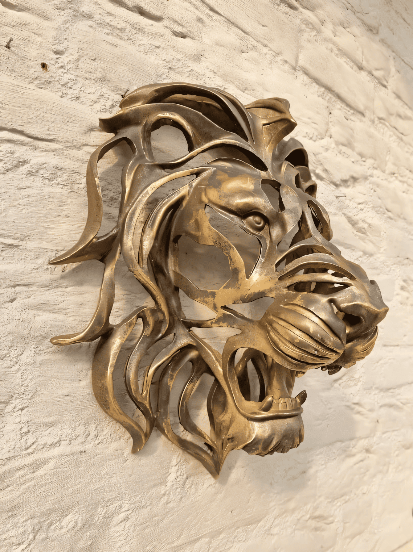🦁Rare Find-Large Lion Head Wall Mounted Art Sculpture🎁