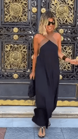 Women's cross backless sleeveless dress