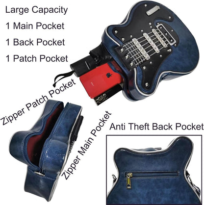 Guitar Shaped Crossbody Shoulder Bag