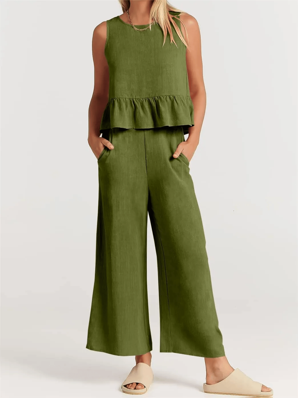 WOMEN'S SUMMER 2 PIECES OUTFITS - LOUNGE SET WITH POCKETS