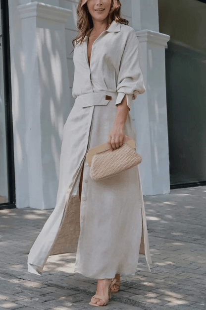 🎁49% OFF🎁2025 Cotton And Linen Solid Color Maxi Dress
