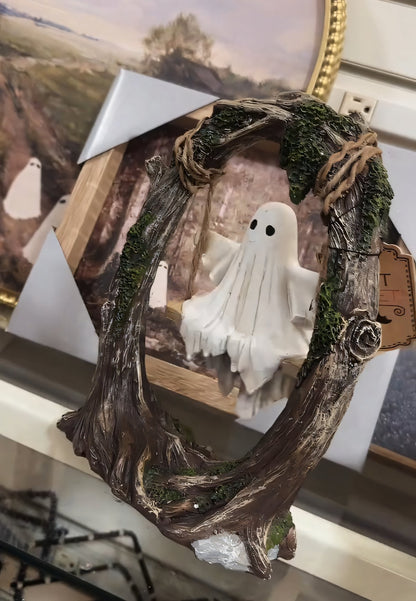 2025 Swinging Shadows: Ghost on a Tree Swing