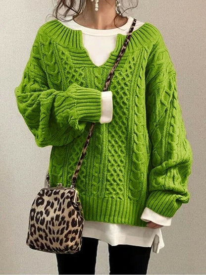 Slouchy Cable Knit Sweater